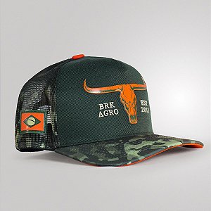 Boné Brk Trucker Verde Camuflado