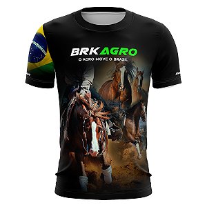 Camiseta Agro Brk Cavalos O Agro Move o Brasil com Proteção UV50+