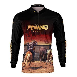 Camisa Agro Brk Team Penning Red-Gold Com UV50+