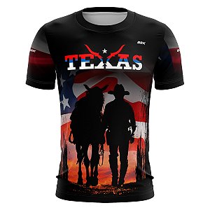 Camiseta Casual BRK Preta Texas com Proteção UV50 +