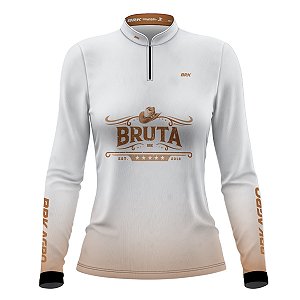 Camisa Agro Feminina BRK Branca Bruta com Proteção Solar UV50+