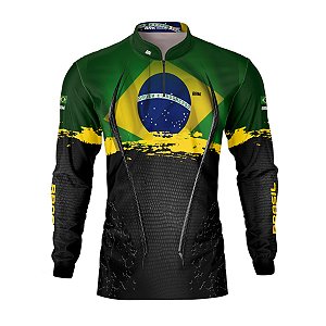 Camisa de Pesca Brk Bandeira do Brasil com Proteção Solar UV50+