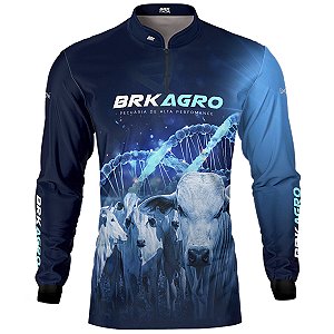 Camisa Agro Brk Pecuária Melhoramento Genético com UV50+