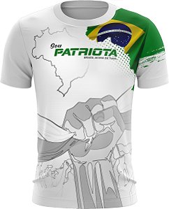 Camiseta Casual BRK Patriota Branca com Proteção UV50+