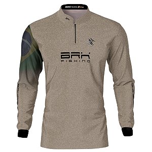 Camisa de Pesca BRK Garateia Clean Bandeira Brasil com UV50+