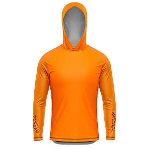 Camisa de Capuz Clean Laranja com Proteção UV+