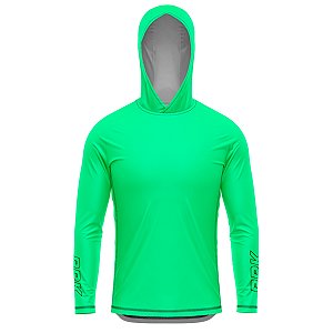 Camisa de Pesca BRK com Capuz Clean Verde Menta com Proteção UV50+