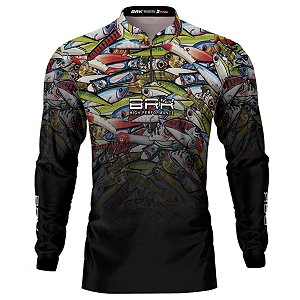 Camisa de Pesca BRK Iscas Coloridas Degradê com UV50+