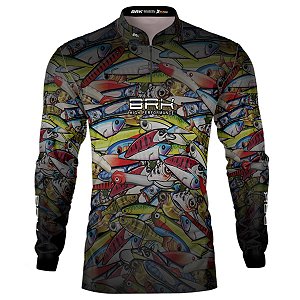 Camisa de Pesca BRK Iscas Coloridas com UV50+