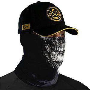 Balaclava Tubeneck Brk Caveira Mecânica Detalhes Dourados com UV50+