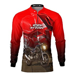 Camisa Brk Motociclismo CB160 Titan Preta com Proteção UV50+