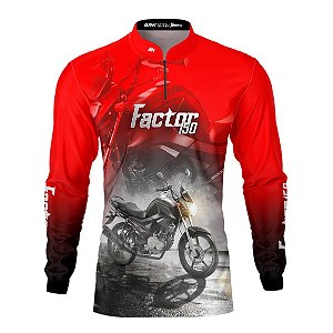 Camisa Brk Motociclismo Factor 150 Vermelha Proteção UV50+