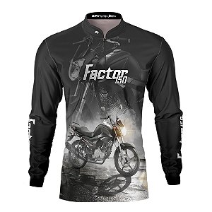 Camisa Brk Motociclismo Factor 150 Preta Proteção UV50+
