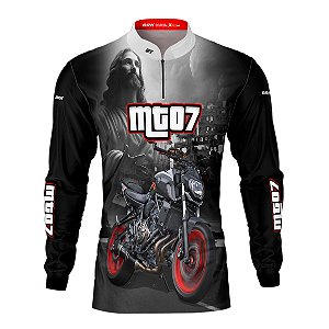 Camisa Motociclismo BRK MT07 Preta com UV50+