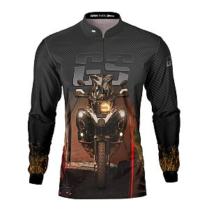 Camisa Brk Motociclismo Preta Big Trail GS com Proteção UV50+