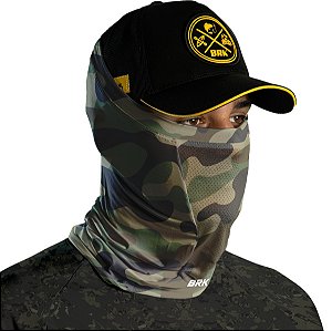 Bandana Black Mask Brk Camuflada Floresta Tipo 2 Com Proteção UV50+