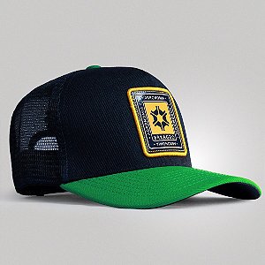 Boné Trucker Brk Agro Monograma Agronomia Preto e Verde