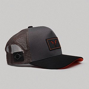 Boné Trucker Brk Agro Toro Preto e Laranja