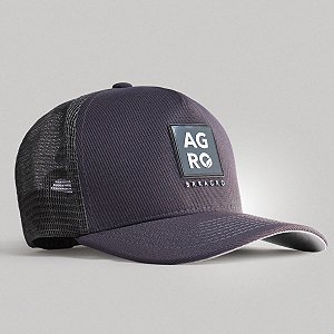 Boné Trucker Brk Agro Monograma Cinza e Verde