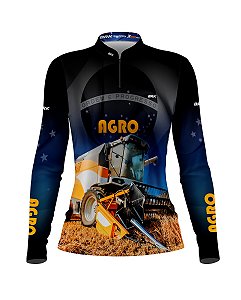 Camisa Agro Feminina Brk Agro Trator com Uv50