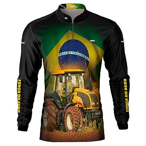 Camisa Agro BRK Força do Agro Brasil com UV50 +