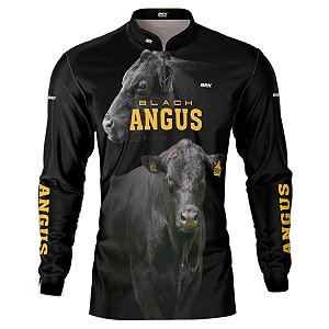 Camisa Agro BRK Preta Black Angus com UV50 +