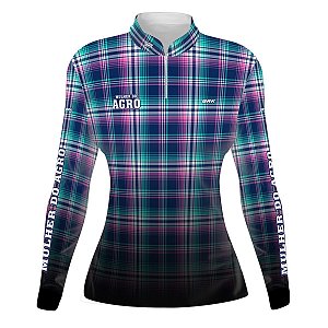 Camisa Country BRK Xadrez Feminina Mulher do Agro UV50 +