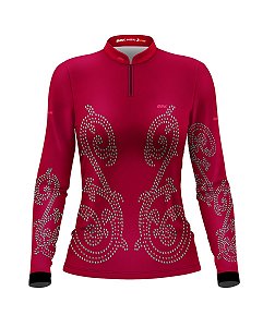 Camisa Country BRK Feminina Boiadeira Rosa com UV50 +