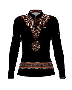 Camisa Agro BRK Feminina Preta Apache  com UV50 +