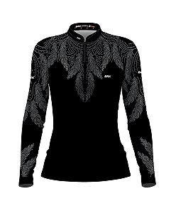 Camisa Country BRK Feminina Boiadeira Penas com UV50 +