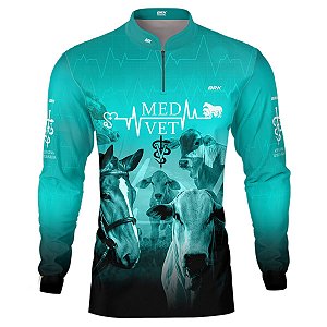 Camisa Agro BRK Azul Medicina Veterinária com UV50 +