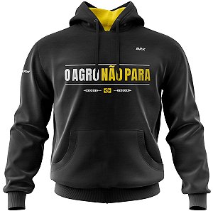 Moletom Masculino Brk O Agro Não Para - Preto