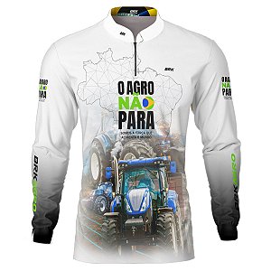 Camisa Agro BRK Branca O Agro Não Para com UV50 +