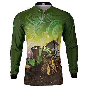 Camisa Agro BRK Trator Agrícola Verde com UV50 +