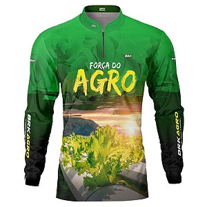 Camisa Agro BRK Força do Agro Hidroponia Alface com  UV50 +