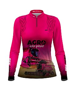 Camisa Agro BRK Rosa O Agro Não Para com UV50+