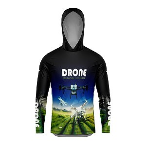 Camisa com Capuz Agro BRK Drone Pulverizador com UV50 +