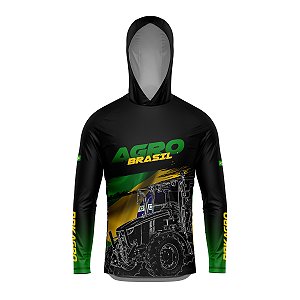 Camisa com Capuz Agro Brk Agro Brasil com UV50+