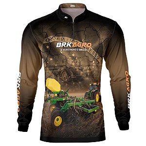 Camisa Agro BRK Plantadeira Marrom com Proteção UV50+