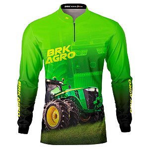 Camisa Agro BRK Trator 8250R Verde com UV50+