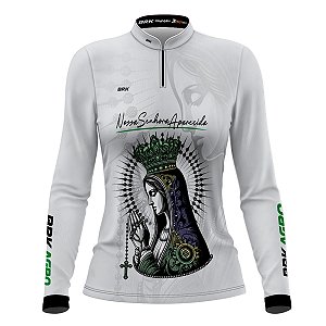Camisa Agro Feminina BRK Branca Padroeira com Proteção UV50+
