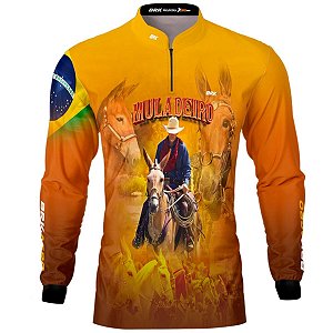 Camisa Agro BRK Muladeiro Amarela Com UV50+