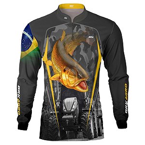 Camisa Agro BRK Preta Dourado com UV50 +