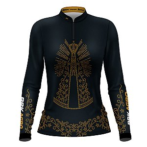 Camisa Agro Feminina BRK Nossa Senhora Strass com UV50+