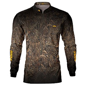 Camisa de Pesca BRK Camuflada Floresta com UV50 +