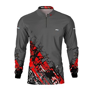 Camisa de Pesca BRK Graphic Red com UV50 +