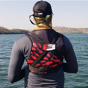 Cinto Colete Apoiador de Carretilha Pesca Pesada Brk Azul