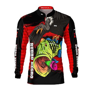 Camisa de Pesca BRK Tucunaré Azul Rubro Negro com UV50 +