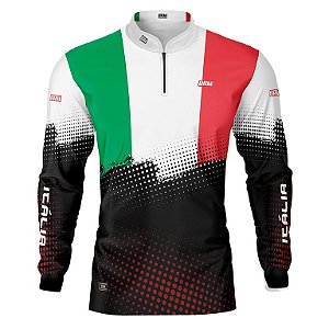 Camisa de Pesca BRK Bandeira Itália com UV50 +