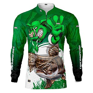 Camisa de Pesca BRK  Verdão Tri Libertadores Traíra com UV50 +